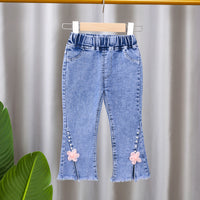 Load image into Gallery viewer, Baby Kid Girls Solid Color Flower Jeans Wholesale 26010702

