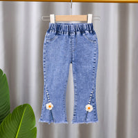 Load image into Gallery viewer, Baby Kid Girls Solid Color Flower Jeans Wholesale 26010702
