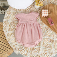 Load image into Gallery viewer, Baby Girls Solid Color Bow Rompers Wholesale 26012706
