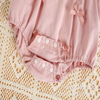 Load image into Gallery viewer, Baby Girls Solid Color Bow Rompers Wholesale 26012706
