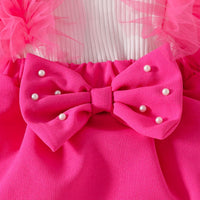 Load image into Gallery viewer, Baby Girls Color-blocking Bow Rompers Wholesale 26012708
