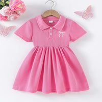 Load image into Gallery viewer, Kid Girls Solid Color Bow Dresses Wholesale 26020302
