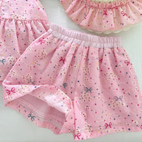 Load image into Gallery viewer, 2 Pieces Set Baby Kid Girls Polka dots Bow Tank Tops And Shorts Wholesale 26020303
