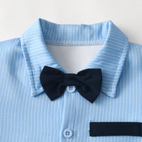 Load image into Gallery viewer, 2 Pieces Set Baby Kid Boys Striped Shirts And Solid Color Pants Wholesale 26020324
