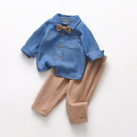 Load image into Gallery viewer, 2 Pieces Set Baby Kid Boys Solid Color Shirts And Pants Wholesale 26020327
