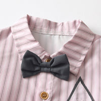 Load image into Gallery viewer, 2 Pieces Set Baby Kid Boys Striped Shirts And Solid Color Pants Wholesale 26020328
