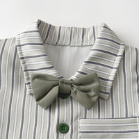 Load image into Gallery viewer, 2 Pieces Set Baby Kid Boys Striped Shirts And Solid Color Pants Wholesale 26020331
