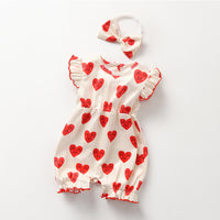 Load image into Gallery viewer, Baby Girls Love heart Expression Rompers Wholesale 26020334
