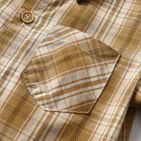 Load image into Gallery viewer, 2 Pieces Set Baby Kid Boys Checked Shirts And Solid Color Pants Wholesale 26020335
