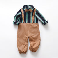 Load image into Gallery viewer, Baby Kid Boys Striped Color-blocking Jumpsuits Wholesale 26020337
