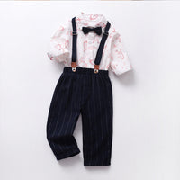 Load image into Gallery viewer, 2 Pieces Set Baby Kid Boys Animals Cartoon Shirts And Striped Pants Wholesale 26020338
