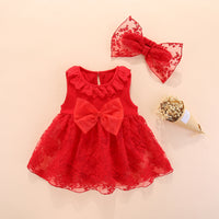 Load image into Gallery viewer, Baby Girls Solid Color Bow Dresses Wholesale 26030905
