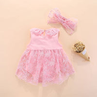 Load image into Gallery viewer, Baby Girls Solid Color Bow Dresses Wholesale 26030905
