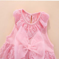 Load image into Gallery viewer, Baby Girls Solid Color Bow Dresses Wholesale 26030905
