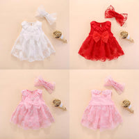 Load image into Gallery viewer, Baby Girls Solid Color Bow Dresses Wholesale 26030905

