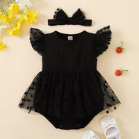 Load image into Gallery viewer, Baby Girls Solid Color Bow Rompers Wholesale 26030909
