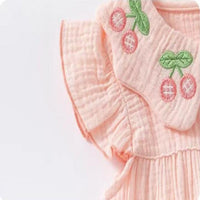 Load image into Gallery viewer, Baby Girls Fruit Muslin&amp;Ribbed Rompers Wholesale 26030910
