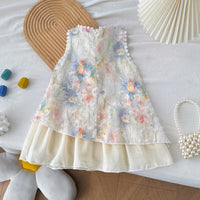 Load image into Gallery viewer, Baby Kid Girls Color-blocking Flower Dresses Wholesale 26030915
