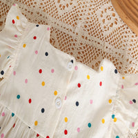 Load image into Gallery viewer, Baby Girls Flower Polka dots Embroidered Rompers Wholesale 26030918
