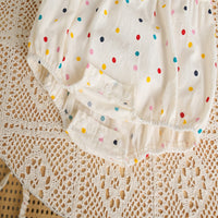 Load image into Gallery viewer, Baby Girls Flower Polka dots Embroidered Rompers Wholesale 26030918
