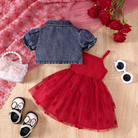 Load image into Gallery viewer, 2 Pieces Set Baby Girls Solid Color Jackets Outwears And Dresses Wholesale 26031748
