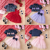 Load image into Gallery viewer, 2 Pieces Set Baby Girls Solid Color Jackets Outwears And Dresses Wholesale 26031748
