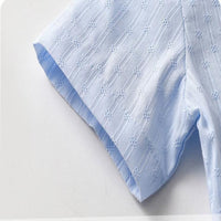Load image into Gallery viewer, 2 Pieces Set Baby Kid Boys Solid Color Striped Shirts And Shorts Wholesale 26040201
