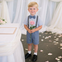 Load image into Gallery viewer, 2 Pieces Set Baby Kid Boys Solid Color Striped Shirts And Shorts Wholesale 26040201
