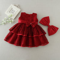 Load image into Gallery viewer, Baby Kid Girls Solid Color Bow Dresses Wholesale 26040203
