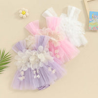 Load image into Gallery viewer, Baby Girls Solid Color Flower Rompers Wholesale 26040204
