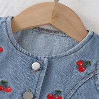 Load image into Gallery viewer, 2 Pieces Set Baby Kid Girls Solid Color Fruit Embroidered Tank Tops And Shorts Wholesale 26040206
