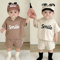 Load image into Gallery viewer, 2 Pieces Set Baby Kid Unisex Letters T-Shirts And Solid Color Shorts Wholesale 26040208
