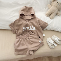 Load image into Gallery viewer, 2 Pieces Set Baby Kid Unisex Letters T-Shirts And Solid Color Shorts Wholesale 26040208
