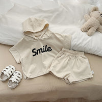 Load image into Gallery viewer, 2 Pieces Set Baby Kid Unisex Letters T-Shirts And Solid Color Shorts Wholesale 26040208
