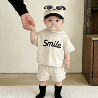 Load image into Gallery viewer, 2 Pieces Set Baby Kid Unisex Letters T-Shirts And Solid Color Shorts Wholesale 26040208
