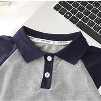 Load image into Gallery viewer, 2 Pieces Set Baby Kid Boys Sports Striped Letters Polo Shirts And Solid Color Shorts Wholesale 26040211
