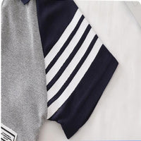 Load image into Gallery viewer, 2 Pieces Set Baby Kid Boys Sports Striped Letters Polo Shirts And Solid Color Shorts Wholesale 26040211

