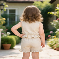 Load image into Gallery viewer, 2 Pieces Set Baby Kid Girls Flower Embroidered Tank Tops And Solid Color Shorts Wholesale 26040216
