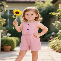 Load image into Gallery viewer, Baby Kid Girls Solid Color Bow Rompers Wholesale 26040217
