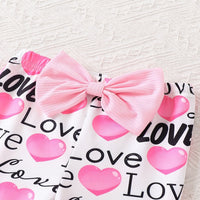Load image into Gallery viewer, 3 Pieces Set Baby Kid Girls Solid Color Rompers Letters Love heart Pants And Headwear Wholesale 26040219
