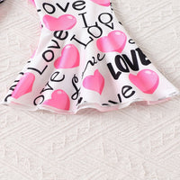 Load image into Gallery viewer, 3 Pieces Set Baby Kid Girls Solid Color Rompers Letters Love heart Pants And Headwear Wholesale 26040219
