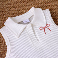 Load image into Gallery viewer, 2 Pieces Set Baby Kid Girls Solid Color Bow Tank Tops And Skirts Wholesale 26040232
