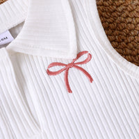 Load image into Gallery viewer, 2 Pieces Set Baby Kid Girls Solid Color Bow Tank Tops And Skirts Wholesale 26040232
