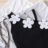 Load image into Gallery viewer, 2 Pieces Set Baby Kid Girls Solid Color Flower Tank Tops And Shorts Wholesale 26040234
