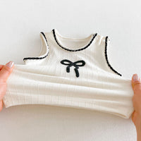 Load image into Gallery viewer, 2 Pieces Set Baby Kid Girls Bow Tank Tops And Polka dots Shorts Wholesale 26051104
