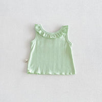Load image into Gallery viewer, Baby Kid Girls Solid Color Muslin&amp;Ribbed Tank Tops Wholesale 26051105
