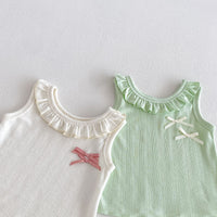 Load image into Gallery viewer, Baby Kid Girls Solid Color Muslin&amp;Ribbed Tank Tops Wholesale 26051105
