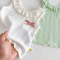 Load image into Gallery viewer, Baby Kid Girls Solid Color Muslin&amp;Ribbed Tank Tops Wholesale 26051105
