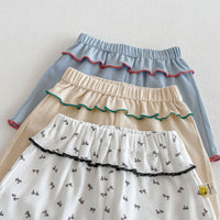 Load image into Gallery viewer, 2 Pieces Set Baby Kid Girls Peter Pan Collar Bow Ribbed Short Sleeve Top And Shorts Wholesale 26051110
