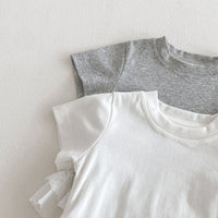 Load image into Gallery viewer, Baby Kid Girls Multi Layer Lace Hem Short Sleeve T-Shirts Wholesale 26051111
